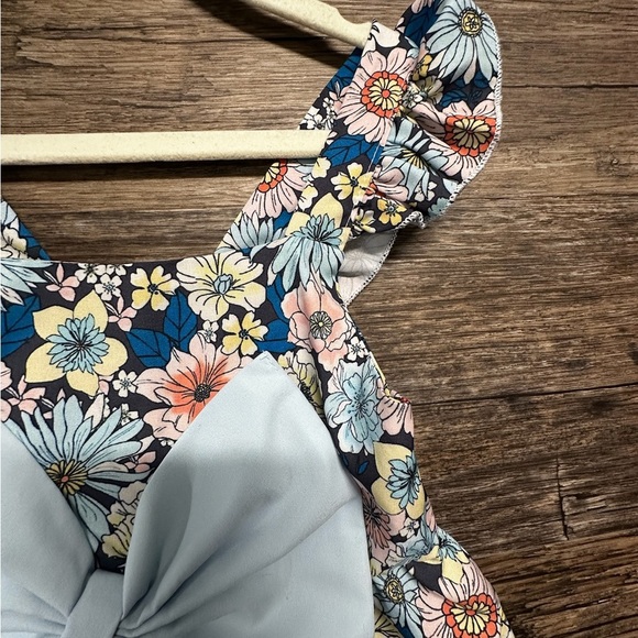 SHEIN Pink and Blue Floral Ruffled Tiered Sundress - Picture 6 of 8